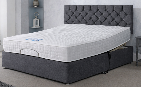 3ft Single Gel-Flex 1000 Electric Adjustable Bed with 24" Hatton Headboard in Graceland Graphite