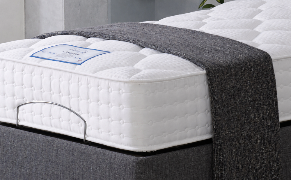 3ft Single Linden Electric Adjustable Bed with 24" Hatton Headboard in Graceland Graphite