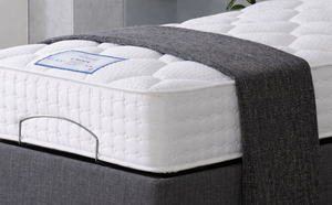 3ft Single Linden Electric Adjustable Bed with 24" Hatton Headboard in Graceland Graphite