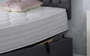 3ft Single Linden Electric Adjustable Bed with 24" Hatton Headboard in Graceland Graphite